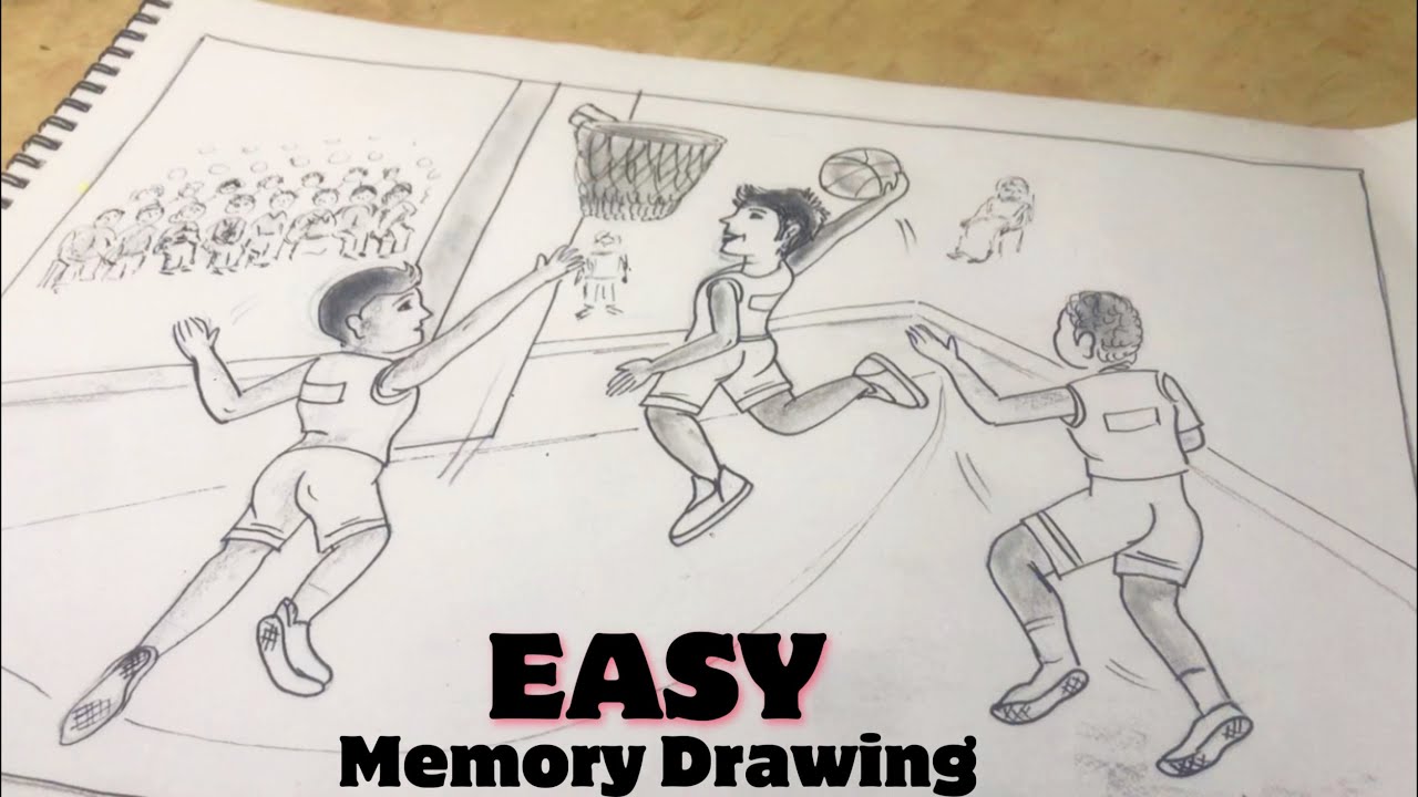 Memory Drawing || How to draw Basketball Plying Boys || ️ - YouTube