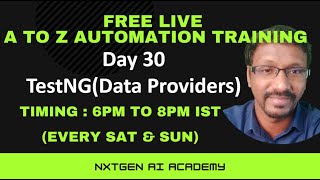 Day 30 | TestNG Module | Data Providers | Part 11