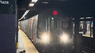 IND Queens Blvd Line: R160 (E) (F) Exp & (R) Local Train Action at Queens Plaza 