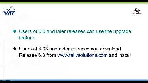 Upgrade to GCC VAT Compliant Tally.ERP 9 Release 6.3
