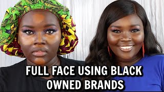 FULL FACE USING ONLY BLACK OWNED MAKEUP BRANDS| B.O.M.B MAKEUP TUTORIAL