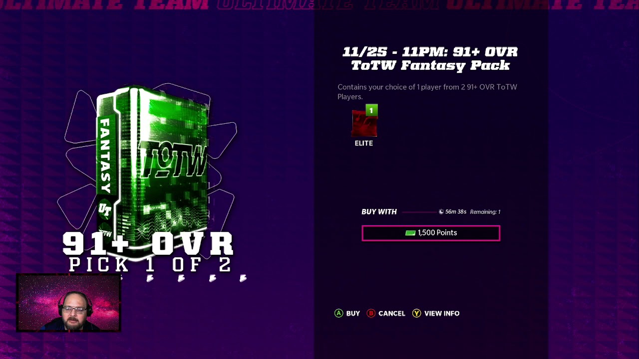 Blitz 91+ team of the week pack madden22 ultimate team pack opening