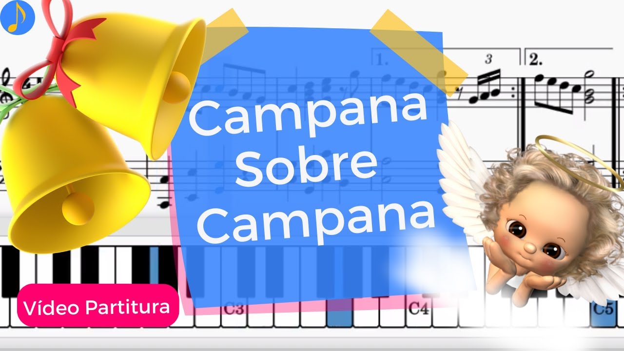 Campana sobre Campana 🎄 | PARTITURA , LETRA y TECLAS en PIANO 🎼🎶🎹 - YouTube