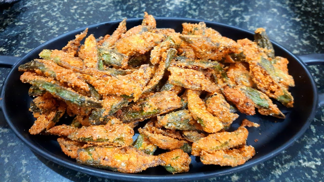 Vendakkai Kurkure Lady's Finger Kurkure In Tamil Crispy Okra Fry