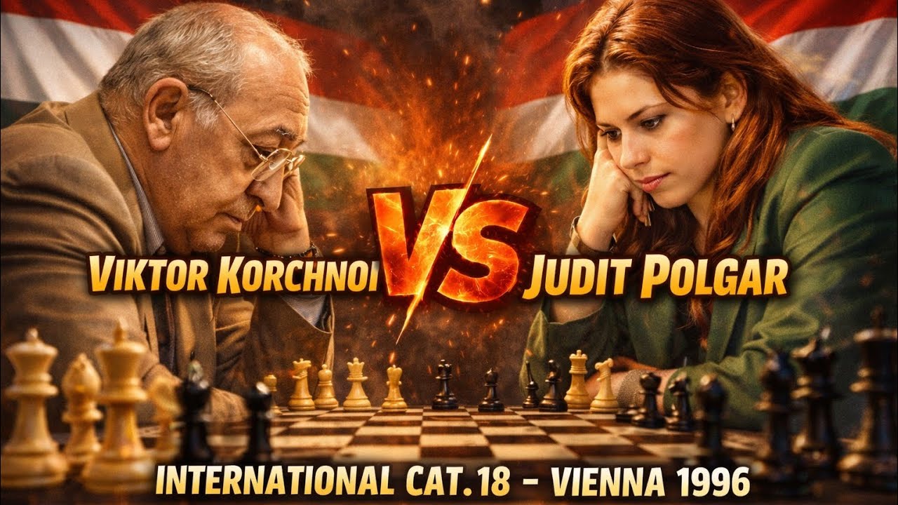 Viktor Korchnoi vs Judit Polgar ◉ It Cat.18 Vienna (1996) | Elite Classical Chess Game
