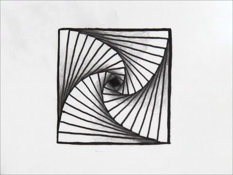 だれでも描ける 線画アート おりがみをずらしたような絵の描き方 ゼンタングル How To Draw Zentangle Youtube