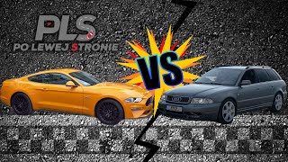 S03E01 Ford Mustang GT 5.0 V8 vs Audi S4 B5 drag race