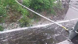 Hagel und Gewitter in Enkirch am 2.Mai 2024.Schäden an den Austrieben der Weinreben  und Pflanzen.