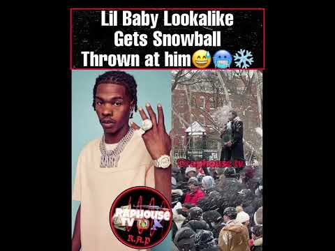 Lil Baby Lookalike gets Snowball Thrown At Him 💀🥶