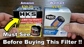 HKS 52009-AK005 Oil Filter Cut Open vs. Supertech MP6607 Oil Filter Cut Open, Oil Filter Comparison