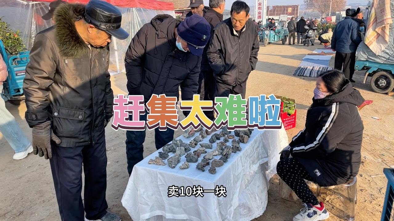 冻了一上午一分钱不卖，今年赶大集卖东西太难了！