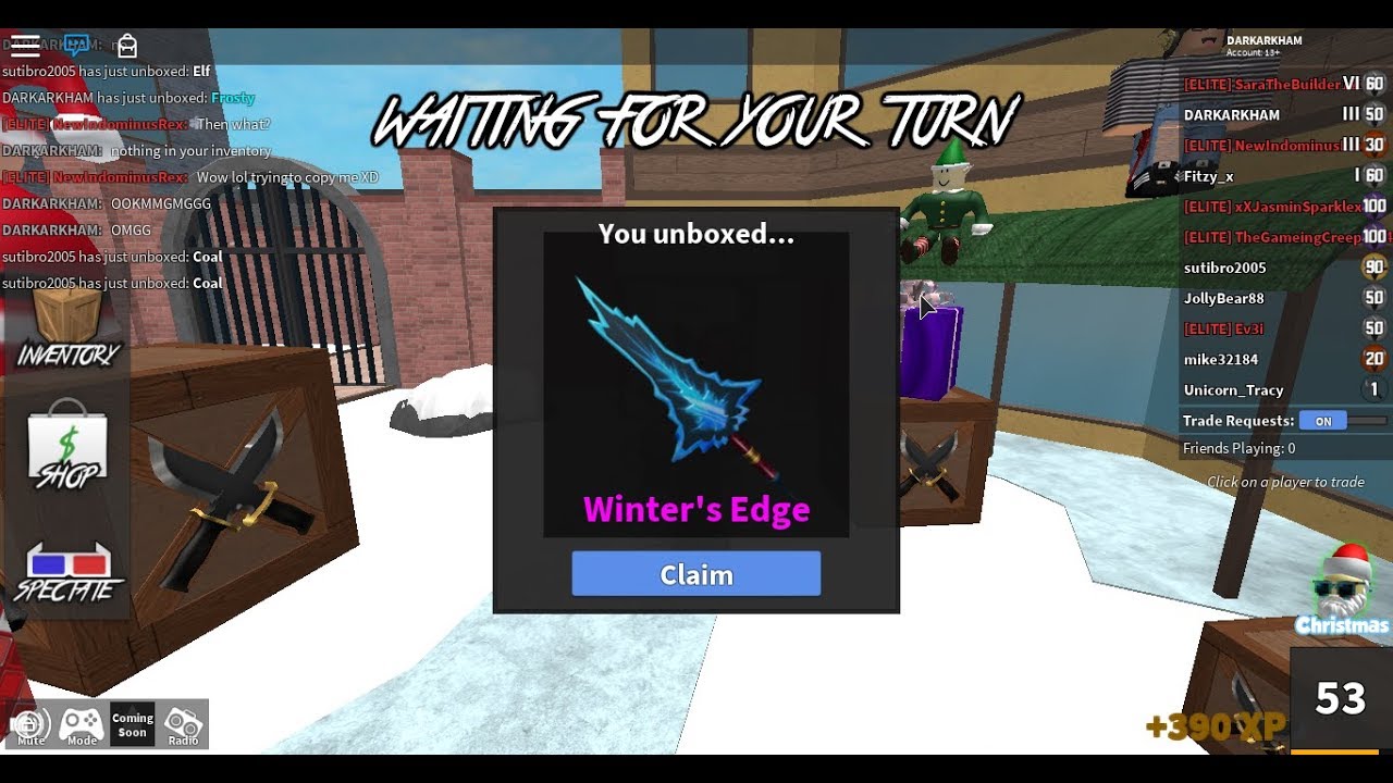 I UNBOXED A GODLY WINTER'S EDGE! Roblox MM2 YouTube