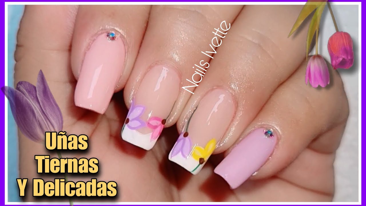 UÑAS TIERNAS Y DELICADAS | DISEÑO DE UÑAS TONO PASTEL | DECORACIÓN DE UÑAS SENCILLAS Y ELEGANTES