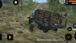 Realistic Truck 🚛  Driving in MudRunner game Transport heavy woods 🪵 screenshot 3