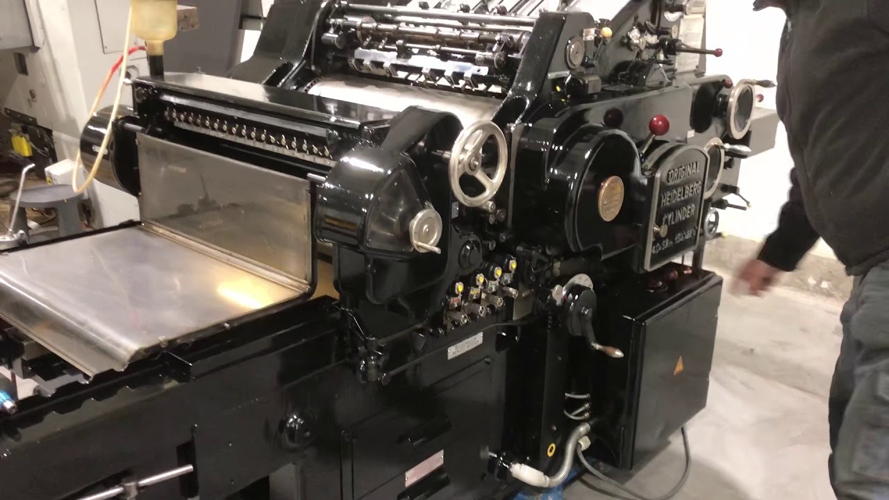 Heidelberg Cylinder KSB Letterpress machine YouTube