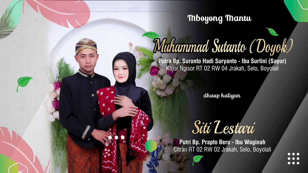 🔴LIVE CS. SEKAR ANOM | BOYONG MANTEN MUHAMMAD SUTANTO (DOYOK) & SITI LESTARI | SABTU, 04/11/ 2023