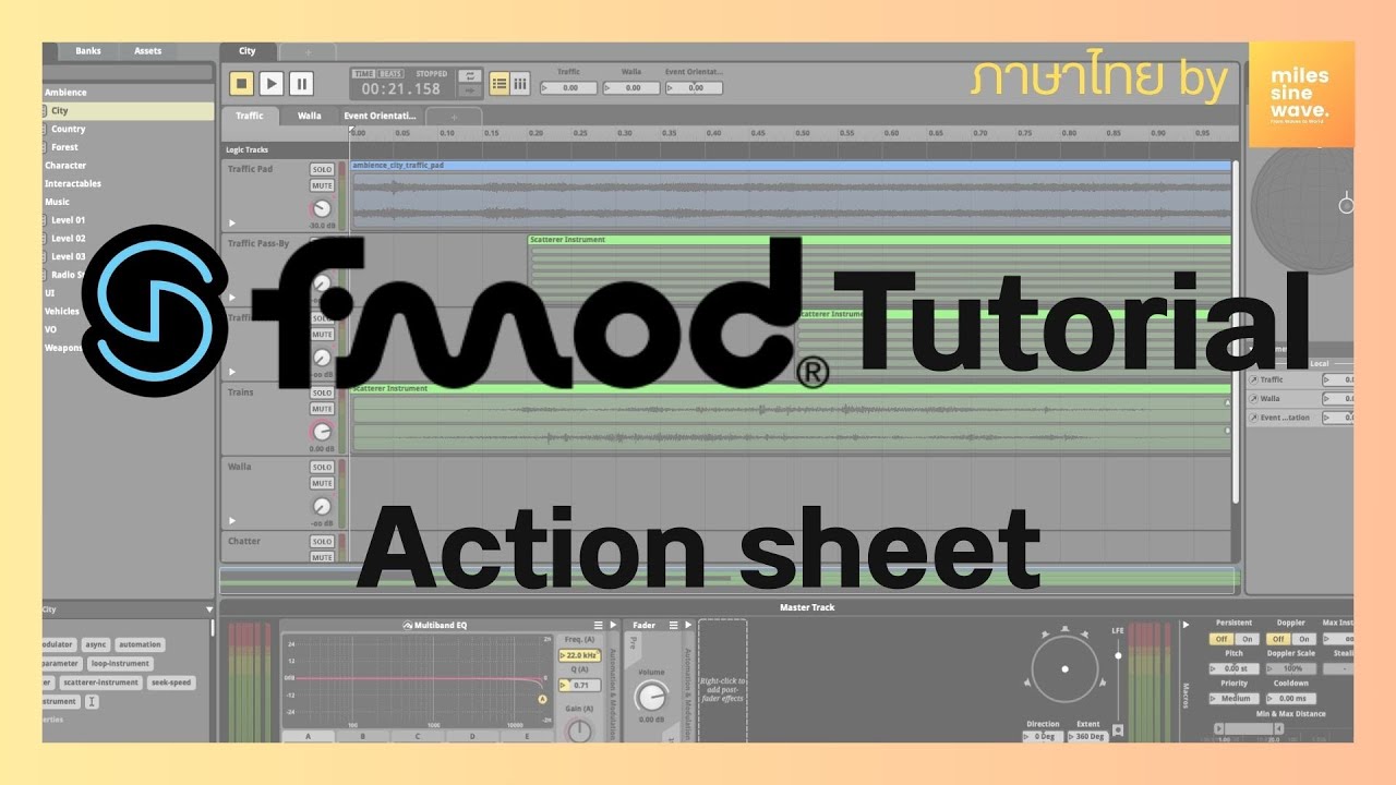 Fmod Studio ไทย Tutorial - Action sheet - YouTube