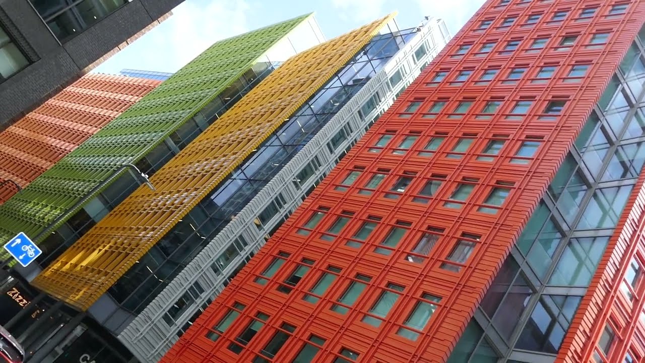Colored Google Office Buildings London England United Kingdom May 28, 2025 Summer