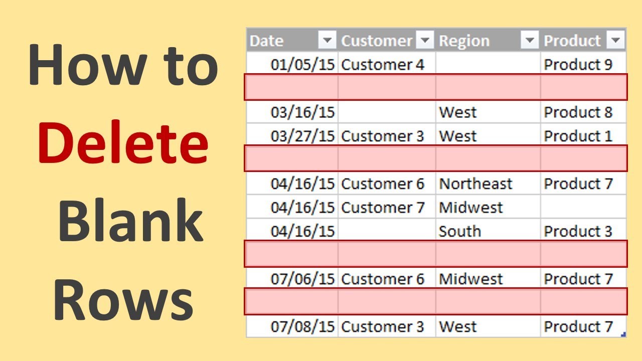 How To Delete Blank Rows In Excel