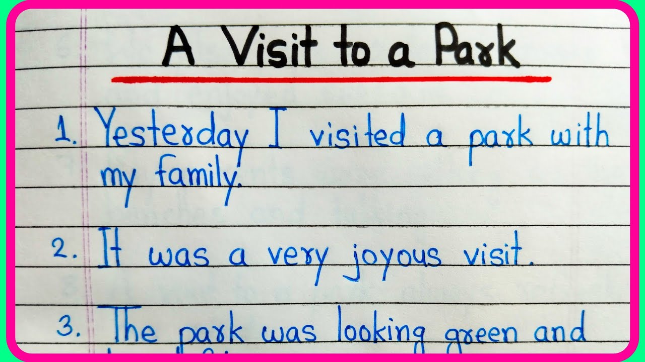 essay on visit to a park