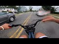 Quick ride thru the trails with no suspension/ Got soaked in the rain