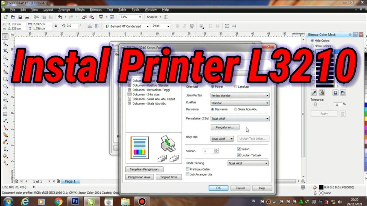 Cara instal printer epson l3210 ke laptop YouTube