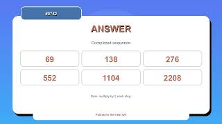Sequence Challenge #0762 | 10 Sequence and Pattern Practice Questions