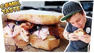 Pulled Lachs-Sandwich mit Wasabi-Apfelmus! Geht nicht? Geht doch! 🐟🥓🥪 Combi & Taste #CaT screenshot 1