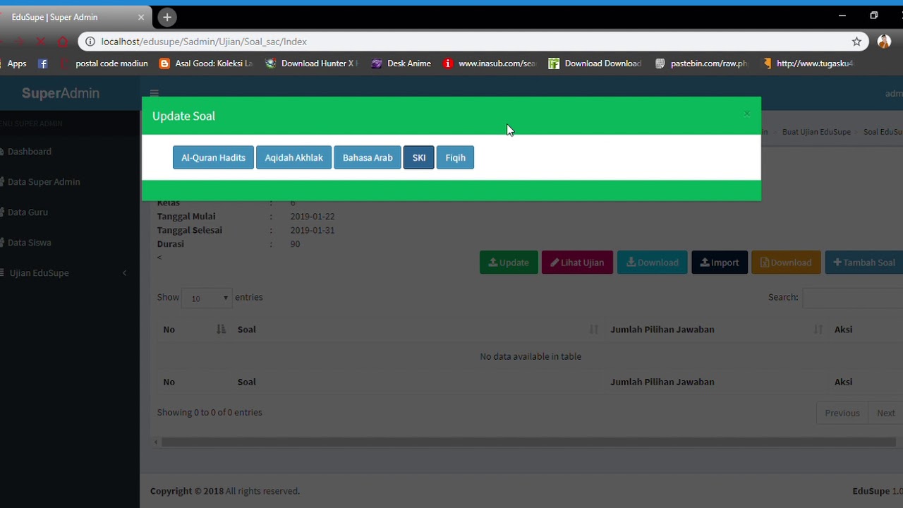 EduSupe  - Cara Update Soal (Download Soal Ujian Bersama)