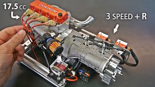 Miniature 4 Cylinder Engine + Gearbox!