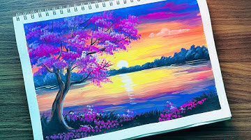 Cỏ Art / Gouache painting / Landscape painting / vẽ tranh phong cảnh bằng màu Gouache