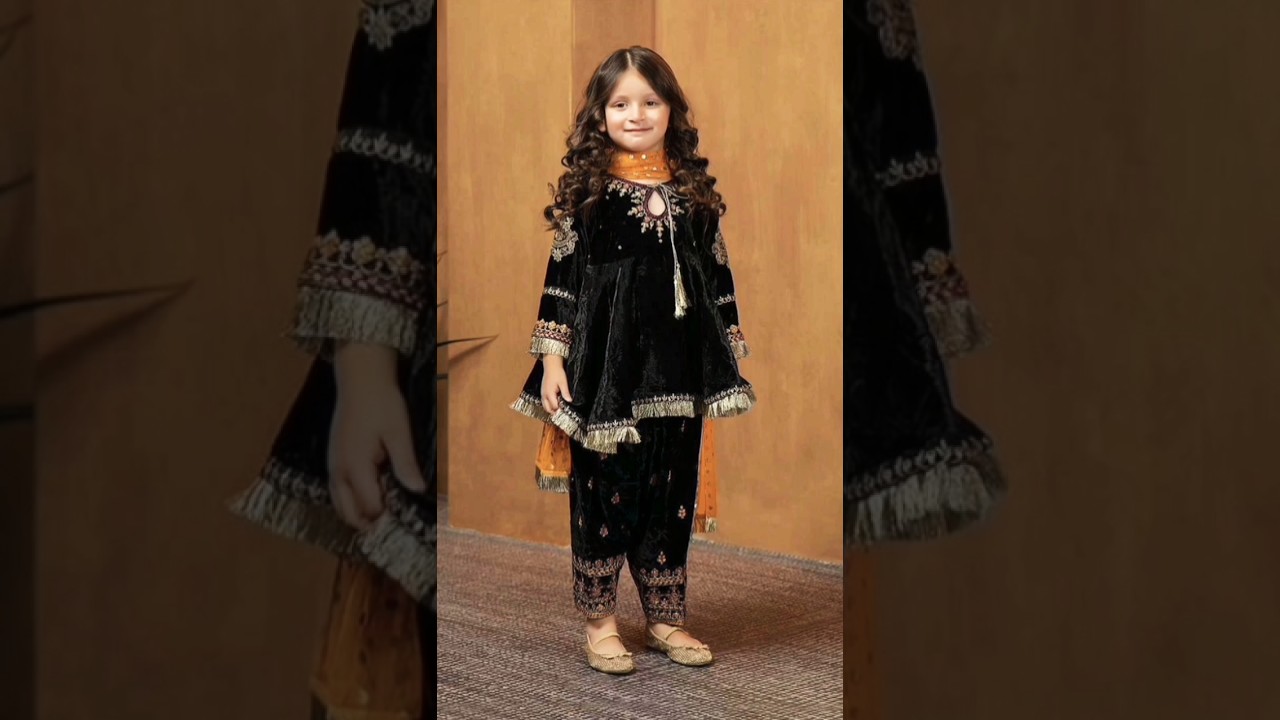 Latest Little Girl Velvet Dress Designs 2025/Party Wear Baby Girl Dress Ideas