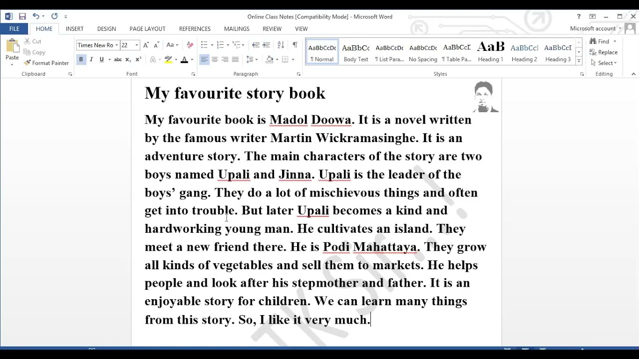 my story book essay