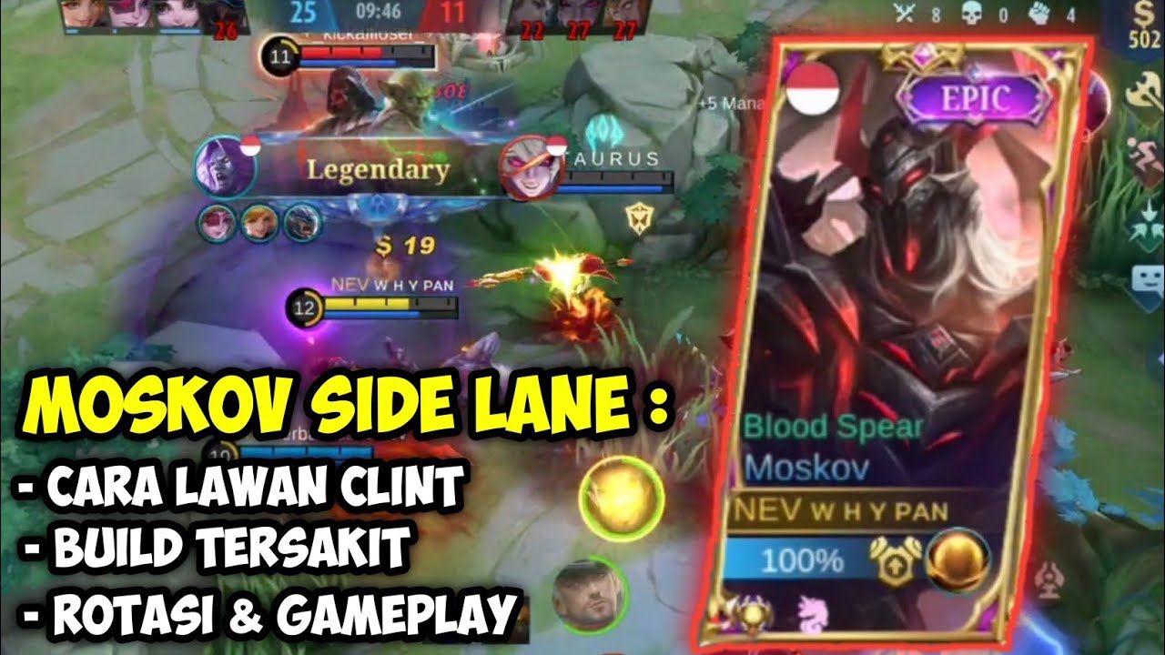 MOSKOV SIDE LANE CARA LAWAN CLINT | BUILD MOSKOV TERSAKIT SEASON 23 ...