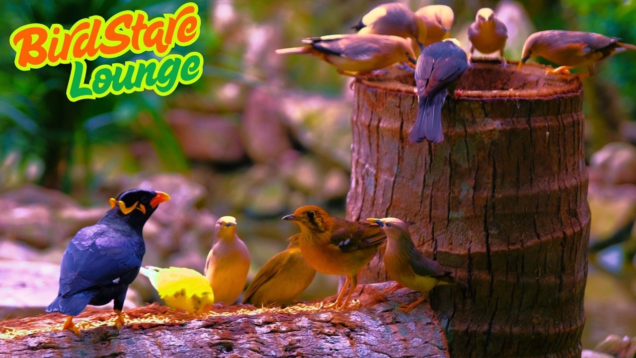 Bird For Cat😺Colorful Birds By The Riverbank Singing And Feeding😺Relaxing For Cats