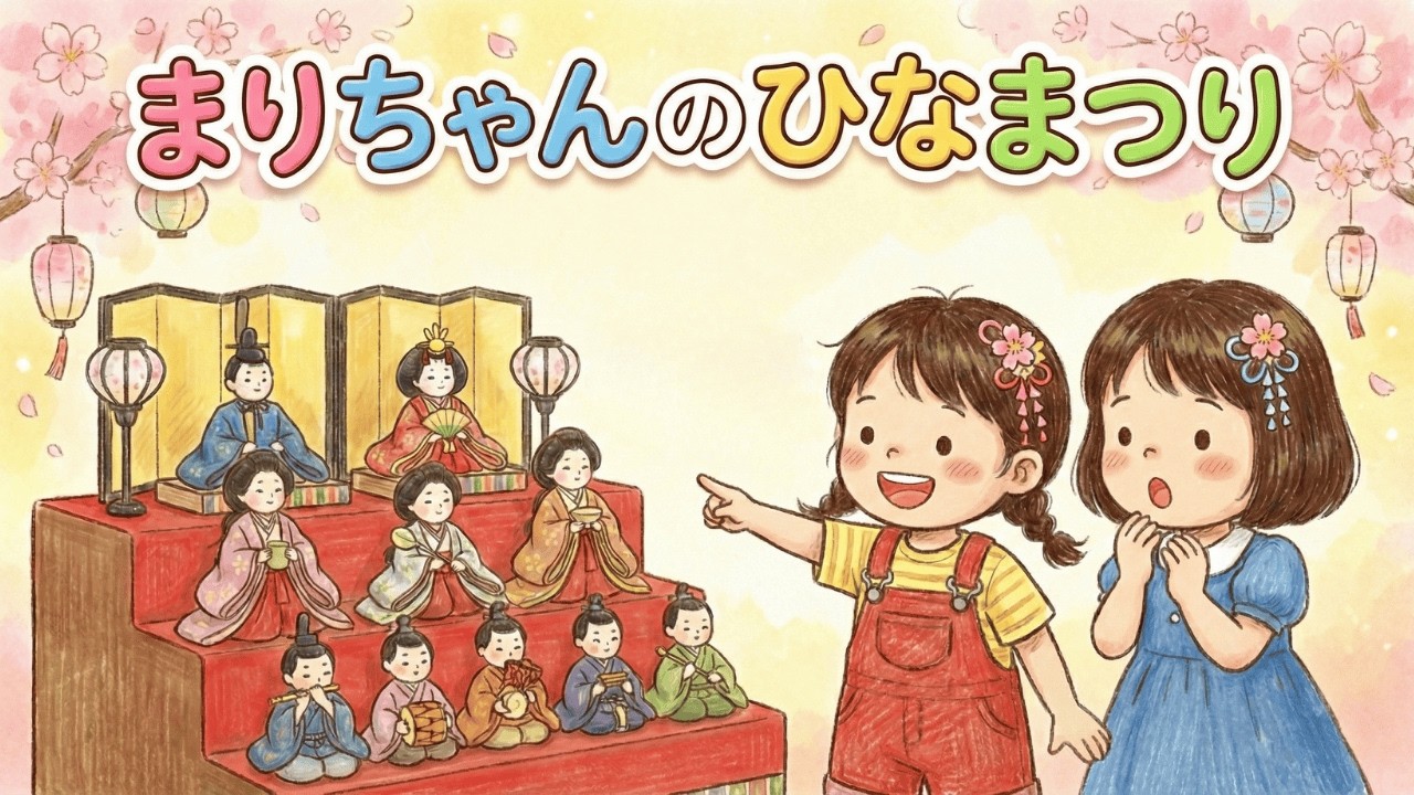 【絵本読み聞かせ】まりちゃんのひなまつり🎎 おひなさまやひなあられの意味、わかるかな？【3月3日・桃の節句】