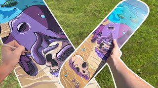 Painting a Custom Skateboard! DIY How to Paint a Skateboard Deck