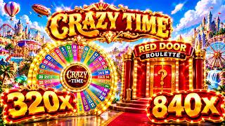 CRAZY BALL CRAZY TIME 320× | RED DOOR ROULETTE 840× #evolution #crazytime #crazyball #casino 