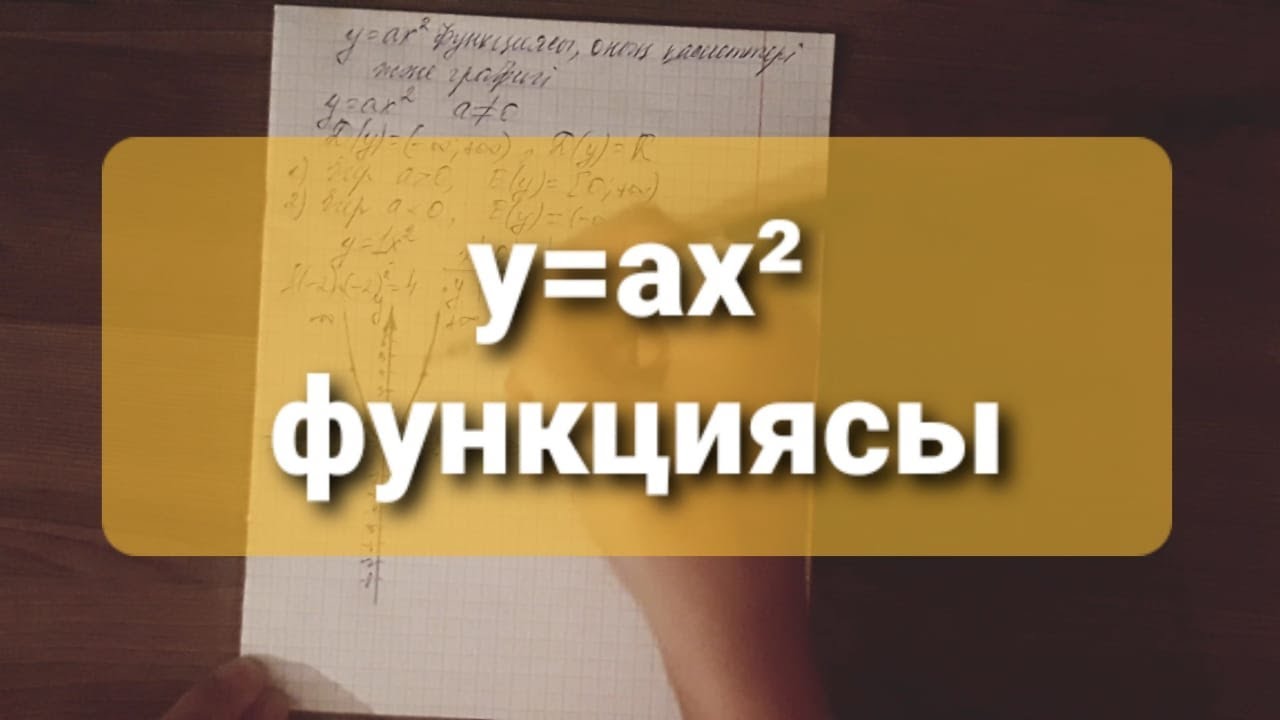 y=ax2 функциясы, оның қасиеттері және графигі. y=ax² (a≠0)