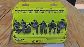 Ryobi 15 Piece 14 Shank Edge Router Bit Set