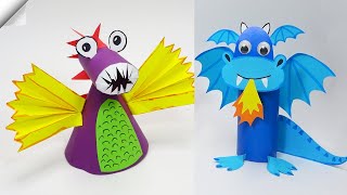 3 diy Amazing Paper DRAGON - Moving paper toys