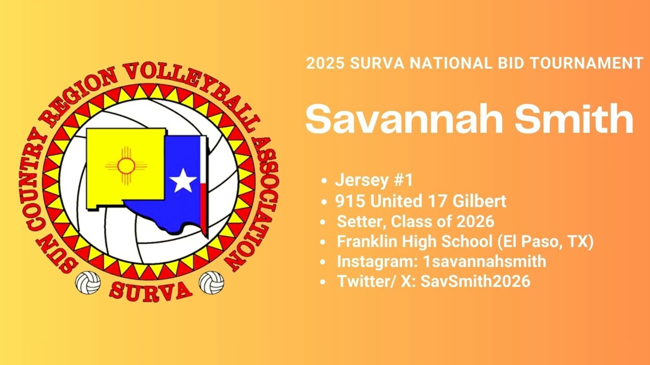 Class of 2026 Setter, Savannah Smith, 2025 SURVA National Bid Qualifier