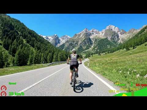 30 minute Indoor Cycling Uphill Workout Italy Alps Speed & Cadence Display 4K Video