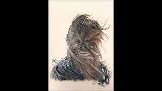 Speeddrawing Chewbacca Star wars with soft pastels screenshot 1