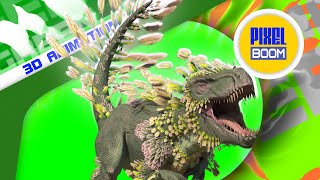 Blue Screen Feathered Dinosaur 3D Animation PixelBoom