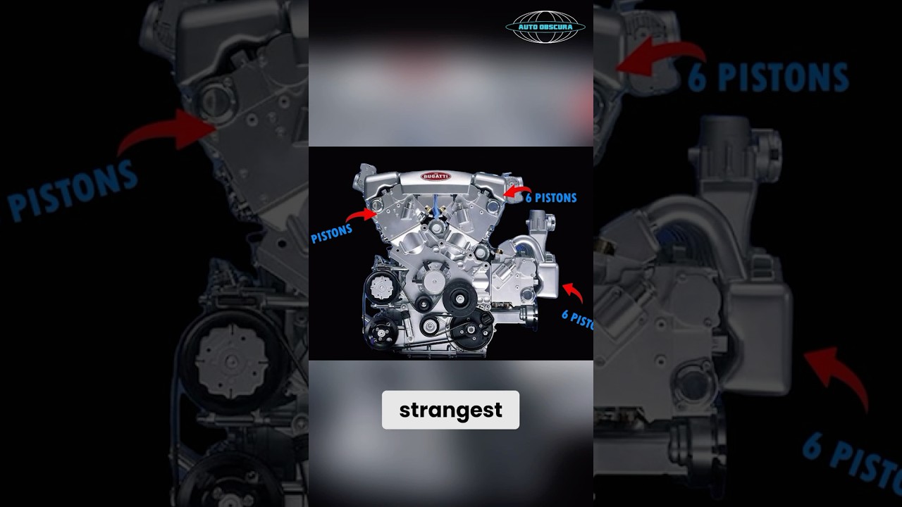 Bugatti W18 Engine Has a Wild 3 Bank Design  #automobile #podcast #autoobscura