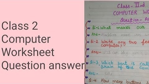 class 2 computer worksheet/computer worksheet for class 2/computer question answer