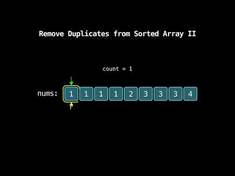 Remove Duplicates from Sorted Array 2 | Leetcode Top Interview 150 | Step-by-Step Visual Explanation