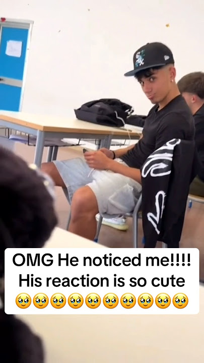 He is so cute🥹👀#prank #reaction #rizz #rizzgod #trending #airdrop #crush #cute #school #notice