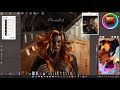 НОЧНОЙ СТРИМ 13.12.2021. Рисую от руки в программе Realistic Paint Studio под свою музыку.